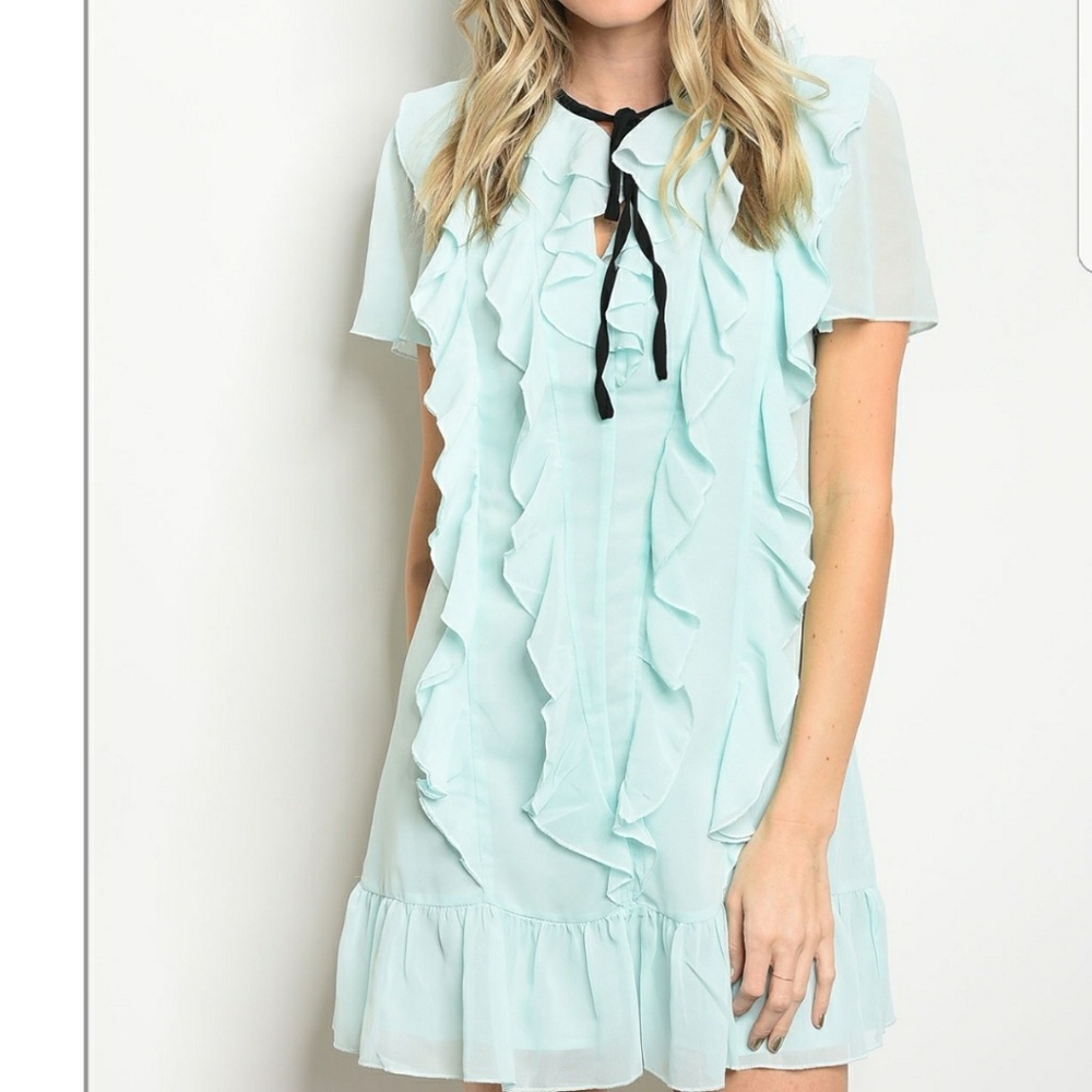 💦Mint  Ruffle dress - Picture 2 of 3